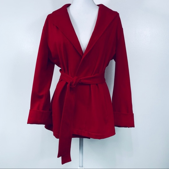 red wrap jacket